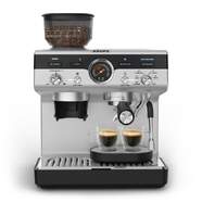 Cafetera Expresso Krups XP801T10 - Molinillo, 3 L, 3 Temperaturas, Vapor, 2 Surtidores, Negro, Inox