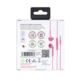 AURICULARES DCU JACK 3,5MM STEREO ROSA
