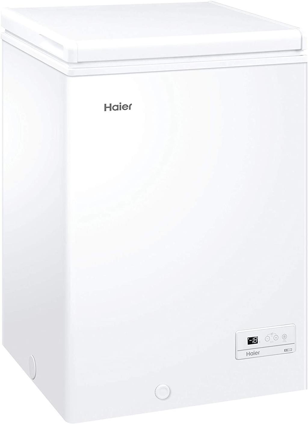 Haier Hce103f Congelador horizontal 100l blanco 1 puerta libre instalacion 100 litros 103 clase arcon capacidad ancho 57cm display digital interior de aluminio tirador 84.5