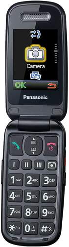 SeniorPhone Panasonic KX-TU456EX Rojo - Pantalla 2.4", Cámara, Botón SOS, 200 Contactos