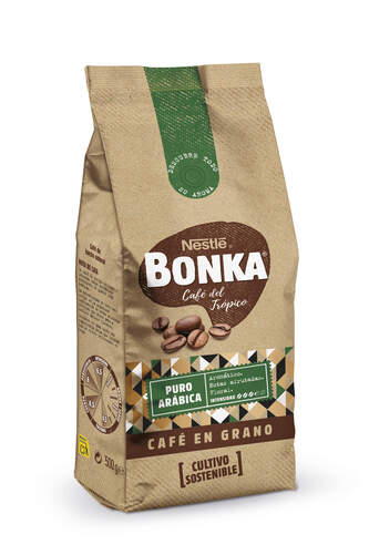 Café en Grano Bonka Arábica - 500gr, Cultivo Sostenible, Tueste Natural