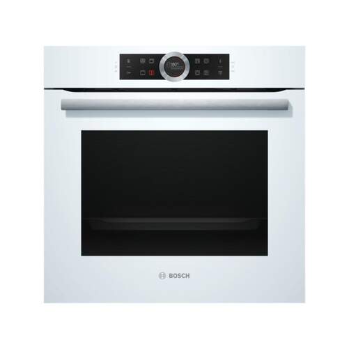 Horno Pirolítico Bosch HBG675BW1 - A+, 4D, 13 Funciones, 10 Recetas Gourmet, Display, Cristal Blanco