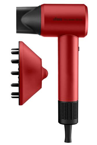 Secador Ufesa Pro Ionic-Shine - 1600 W, 2 Velocidades, 3 Temperaturas, Motor Digital, Rojo