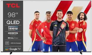 TV TCL 98" 98P8K - 4K Ultra HD, QLED, Google TV, 144Hz, Sonido Onkyo 40 W RMS, HDR10+