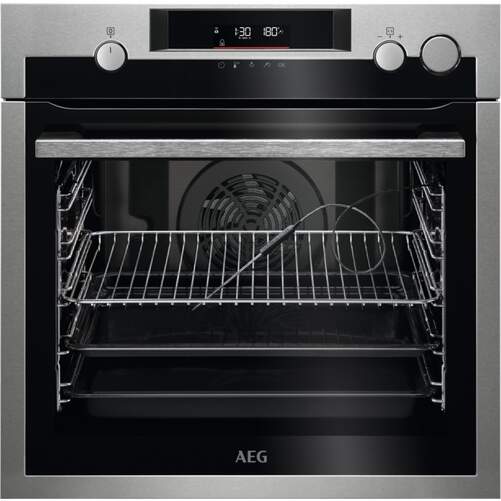 Horno Pirolítico AEG BSS578271M - Clase A+, Sonda Térmica, 2990 W, Autolimpieza, 72 L, Negro