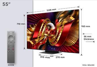 TV TCL 55%%%quot; 55C8L UHD SQDMINILED GOOGLETV 144HZ B%%%amp;O