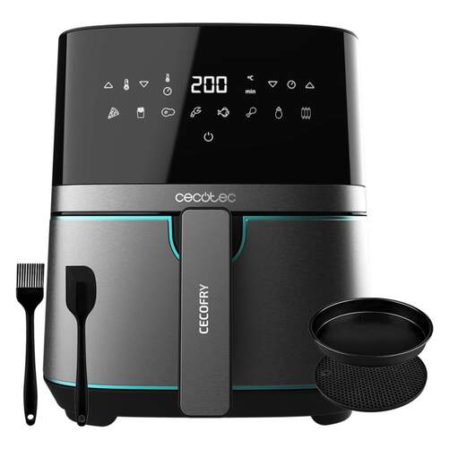 Freidora Aire Cecotec Cecofry Full InoxBlack 5500 Pro - 1700W, 5.5 Litros, 8 Modos, Accesorios