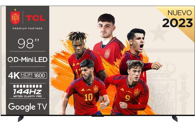 TV TCL 98" 98C805 - Ultra HD, MiniLED, QLED, Google TV, 144 Hz