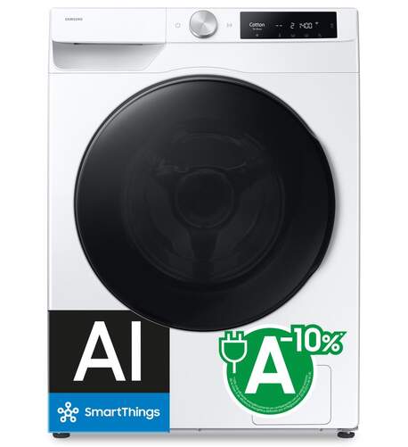 Lavadora Secadora Samsung WD90DG6B85BEU3 - 9/6 kg, 1400 rpm, Inverter, Blanca