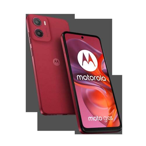 Motorola G05 4/64 GB Rojo - 6,67", MicroSD hasta 1 TB, Android 15, 5200 mAh, Cámara 50MPx