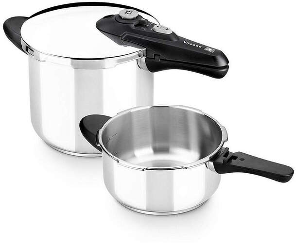 Set Ollas a Presión Rápida  BRA Vitesse -11 L (4+7 L) , Baquelita, Inox