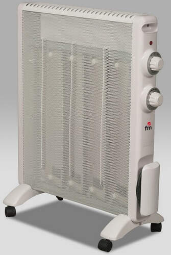 Radiador de mica FM RS-15 - 1500/750W, Antivuelco, 2 Potencias, Radiación/Convección