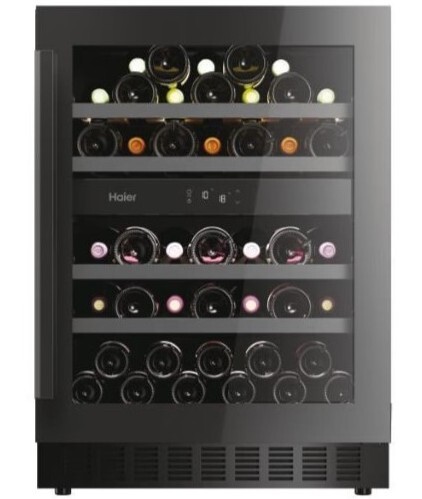 Vinoteca Haier HAKWBD60 - 44 Botellas, Integrable, Anti UV, Negro