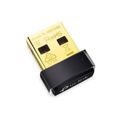 Nano Adaptador USB TP-LINK TL-WN725N Inal&aacute;mbrico - 150 Mbit/s, Wi-Fi 4, banda &uacute;nica 2,4 GHz