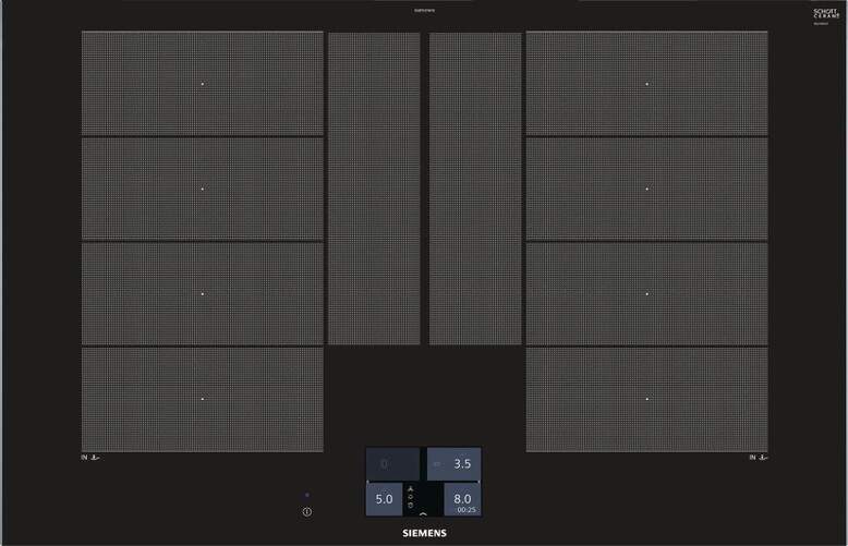 Placa Inducción Siemens EX875KYW1E - FlexInducción, 80cm, TFT TouchPlus, 17 Intensidades