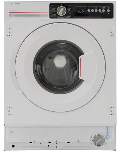 Lavadora Integrable Sharp ESNIB814BWNAES - 8 kg, 1400 rpm, Clase A, 15 programas