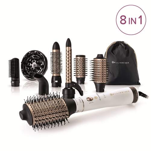 Moldeador Imetec Bellissima Air Wonder GH20 - 1000 W, Iónico, 8 Accesorios, Queratina Cerámica