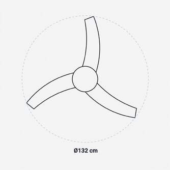 VENTILADOR TECHO U.BLUE MISTRAL 3052 132 70W LUZ