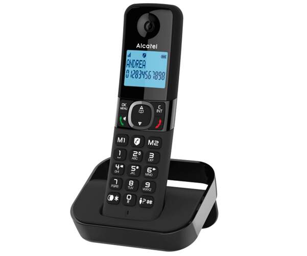 Tel&eacute;fono m&oacute;vil Dect Alcatel F860 Negro - Bloqueo de llamadas, agenda 100 nombres, 5 ajustes volumen