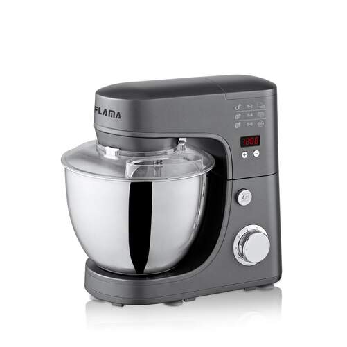 Robot de cocina Flama 1470FL - 4&#39;2 L, Bol, 800 W, 6 velocidades, Batir, Amasar, Mezcla, Inox, Gris