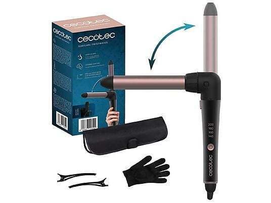 Rizador Cecotec Surface Twist EST.100003 - 38 W, 90º, 25 mm, 120 Minutos, Negro, Rosa