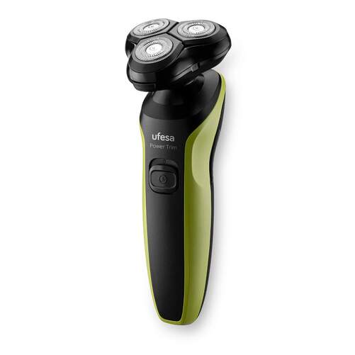 Afeitadora Ufesa Pivot Power Trim - Autonomía 50 Min, USB, 3 Cabezas, Negro, Verde