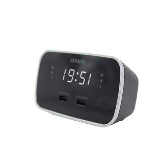 RADIO RELOJ AIWA CRU19BK FM ALARMA DUAL DOBLE USB