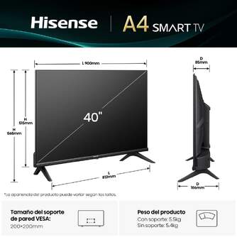 TV HISENSE 40%%%quot; 40A4Q FHD SMART TV DOLBY DTS HD