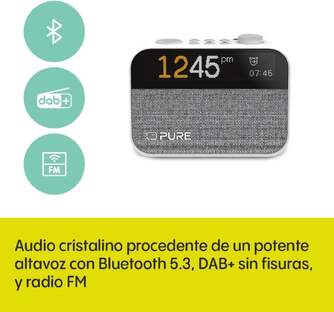 RELOJ DESPERTADOR PURE MOMENT WHITE BT LUZ NOCT