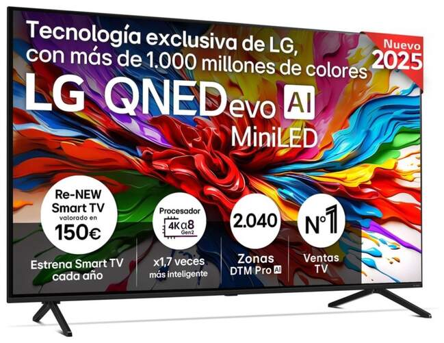 TV LG 65" MiniLED 65QNED92A6A - 4K Ultra HD, Smart TV WebOS, AI Sound Pro 40W, HDR10