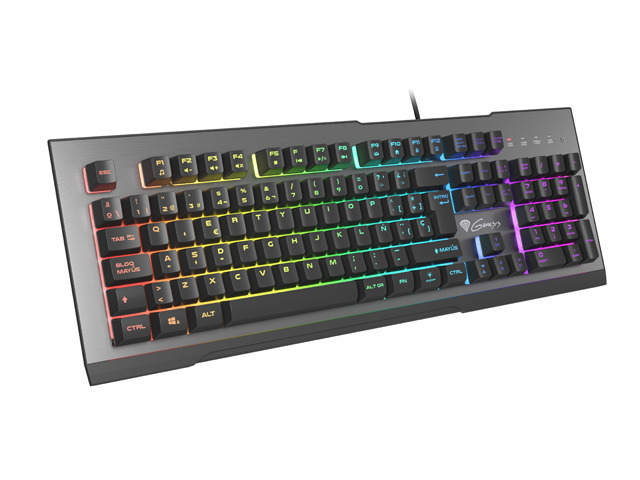 Teclado Génesis Rhod 500 - Luces RGB, tecla FN, teclado numérico, teclado de membrana, cable 1,8m