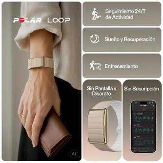 SMART BAND POLAR LOOP GEN2 GLD/BEI SIL S-M