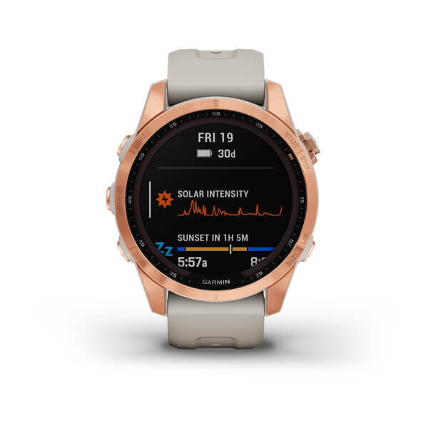 Garmin Fénix 7S Solar Gold Beige 1.2", Pulse+OX, Mapas