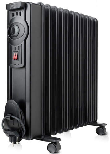 Radiador Aceite Black+Decker BXRA2000E - 2000W, 11 Elementos, 2 Modos, Negro