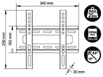 SOPORTE TV ENGEL AC0558E 42%%%quot; HASTA 25KG FIJO SLIM