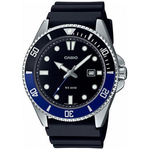 Reloj Casio Collection Hombre MDV-107-1A2VEF - Esfera analógica plateada, correa azul marino