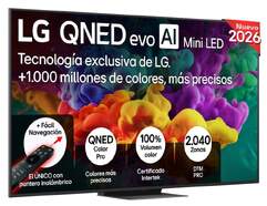 TV LG 65" QNED Evo 65QNED86B6B - 4K Ultra HD, A8 AI Gen3, 144Hz, WebOS 26, Dolby Digital Plus, HDR10