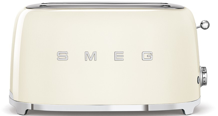 Tostador Smeg TSF02CREU Crema - 1500W, 2 Rebanadas, 6 Intensidades,
