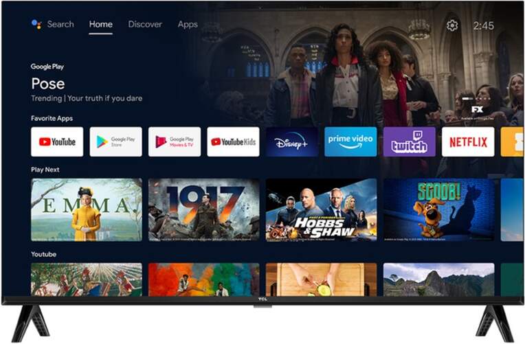 TV TCL 32" LED 32S5400AF - Full HD, Android TV, 20 W, 60 Hz, HDR10