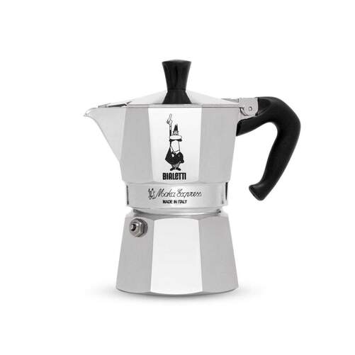 Cafetera Italiana Bialetti Moka Express - Aluminio, 12 Tazas, Inox, Negro