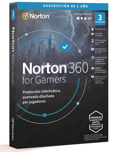 Antivirus Norton 360 Gamers 3 Dispositivos 1 Año - Windows, Mac iOS, Android