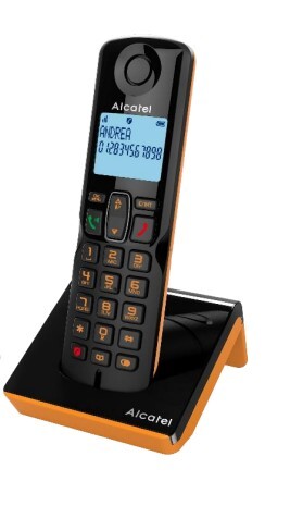 Teléfono Inalámbrico Alcatel S280 Naranja - 50 Contactos, 20 Registros, Rellamada, Bloqueo Números