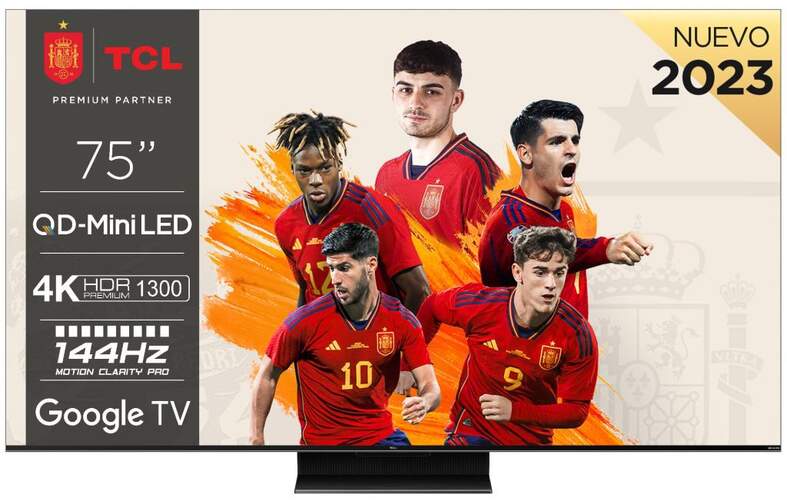 TV TCL 75" 75C805 - Ultra HD, MiniLED, QLED, Google TV, 144 Hz