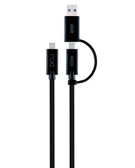 CABLE DCU USB C a USB C-A 1M NEGRO