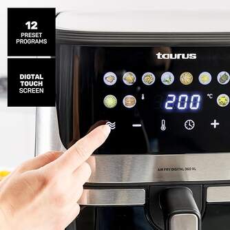 FREIDORA AIRE TAURUS AIR FRY DIG 360XL 8L 2 RESTEN