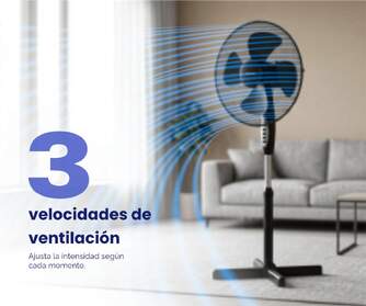 VENTILADOR PIE ARTICA AVP45W16N 45W 40 CM NEGRO