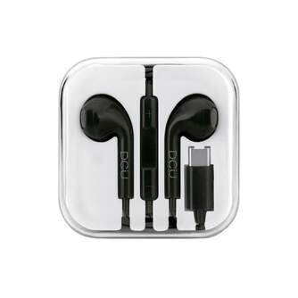 AURICULARES DCU USB TIPO C STEREO NEGROS