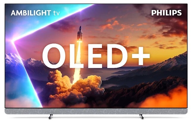TV Philips 65" 65OLED910 - 4K Ultra HD, OLED+, Google TV, 80 W Dolby Atmos, 144 Hz, HDR10+ Adaptive