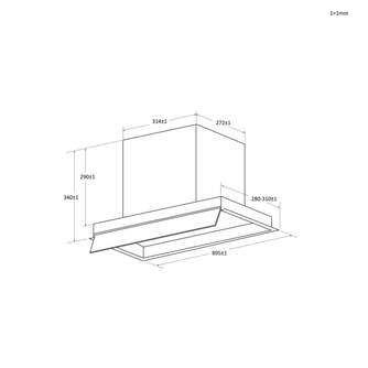 CAMP. HAIER HAPY9CBS4BG 90CM 630m3h CRISTAL NEGRO