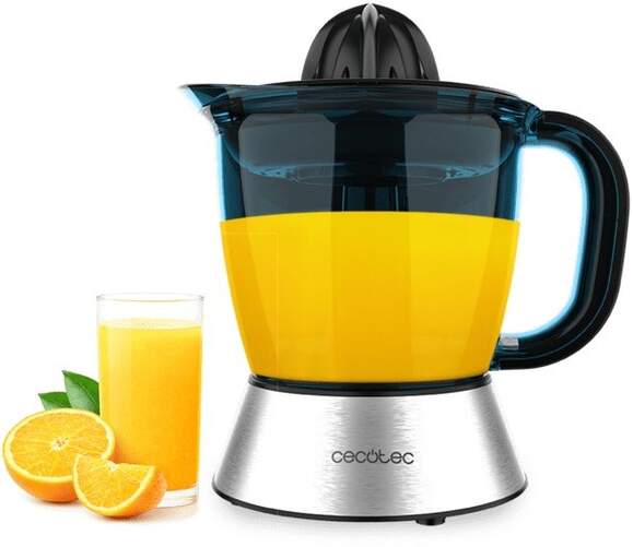 Exprimidor Cecotec Zitra Steel - 40W, 2 Conos, Capacidad 1 Litro